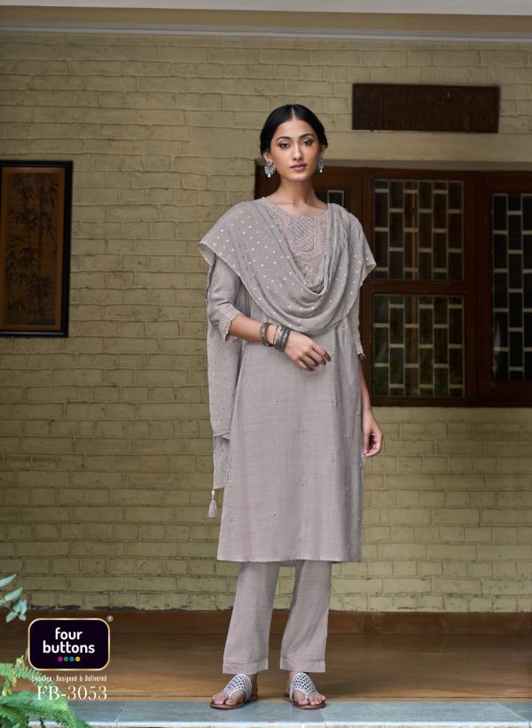 Four Buttons Muraad Fancy Kurti With Bottom Dupatta Collection